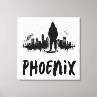 Arte de Canvas Skyline Ink Splatter Phoenix