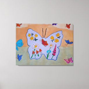 Arte de Canvas Sonhando com Borboleta