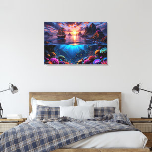 Arte de Canvas Sunset Ocean
