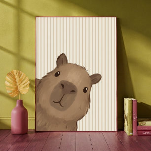 Arte de Capivara Curiosa para Berçário Impressão 