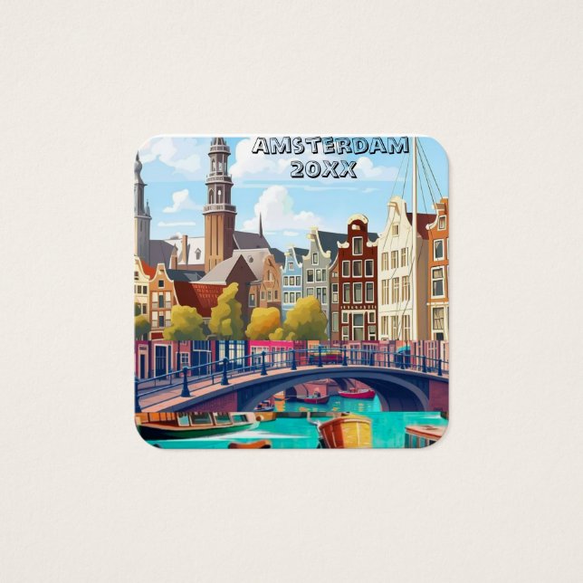 Arte de cartão-postal de viagem de Amsterdã, Arte  (Frente)