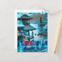 Arte de cartão postal de viagem de Bali, horizonte