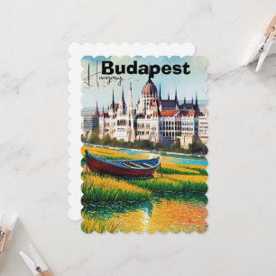 Arte de cartão postal de viagem de Budapeste, cart