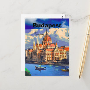 Arte de cartão postal de viagem de Budapeste, cart