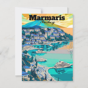 Arte de Cartão Postal de Viagem de Marmaris, Marma
