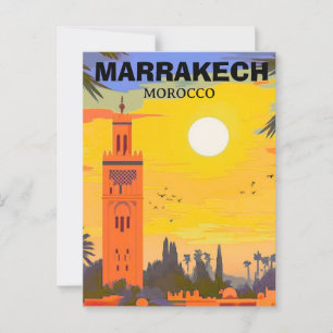 Arte de Cartão Postal de Viagem de Marrakesh, Cart