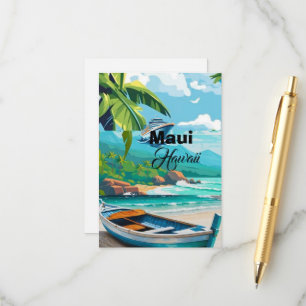 Arte de cartão postal de viagem de Maui, Maui Hava