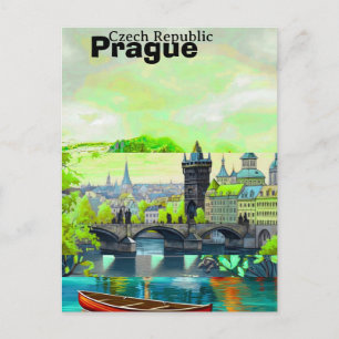 Arte de Cartão Postal de Viagem de Praga, Cartão P