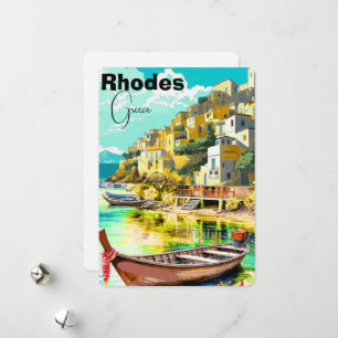 Arte de Cartão Postal de Viagem de Rodes Grécia, C