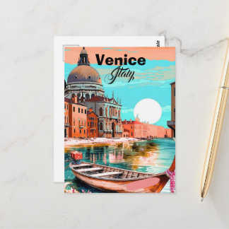 Arte de cartão postal de viagem de Veneza, Cartão