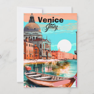 Arte de cartão postal de viagem de Veneza, Cartão