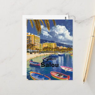 Arte de Cartão Postal de Viagem Salou Espanha, Car