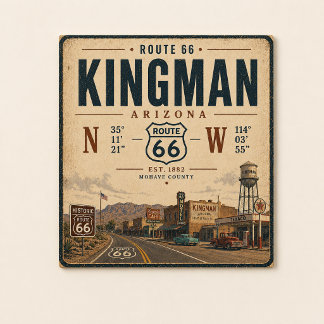 Arte de cartão-postal vintage Kingman Route 66