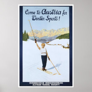 Arte de Cartaz de Esqui da Áustria Impressão de Vi