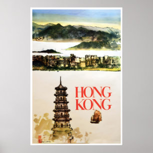 Arte de Cartaz de Hong Kong Impressão de Viagem As