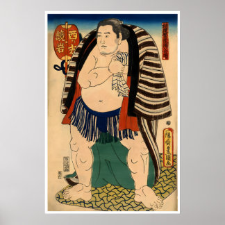 Arte de Cartaz de Lutador de Sumô Impressão Japone