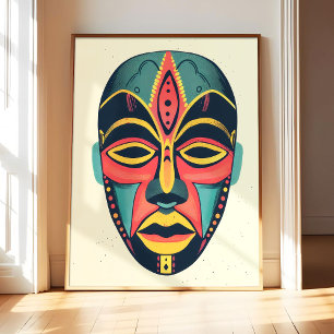 Arte de Cartaz de Máscara Africana, Impressão de A