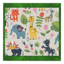 Arte de Cartografia de Coleção de Crianças Animais