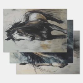 Arte de Cavalo de Ferrugem do Trio de Desanexação