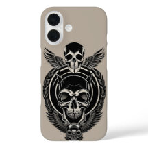 Arte de Caveira Gótica com Detalhes Intrincados