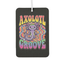 Arte de Chuva de Cores Retro Groovy Hippie Axolote