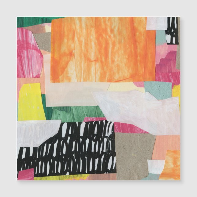 Arte de colagem, abstrato moderno e colorido. (Frente)