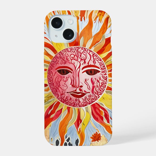 Arte de Colagem da face solar - Design vibrante e  (Verso)