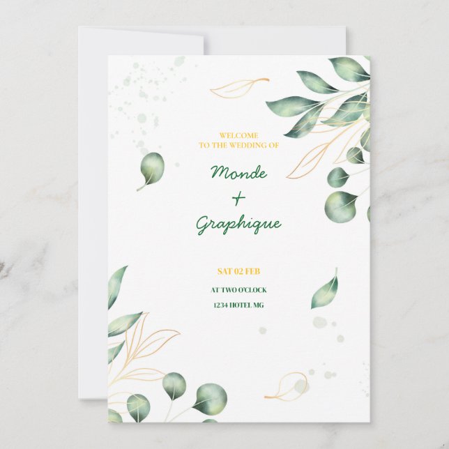 Arte de Convites de Casamento (Frente)