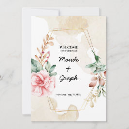 Arte de Convites de Casamento de rosa