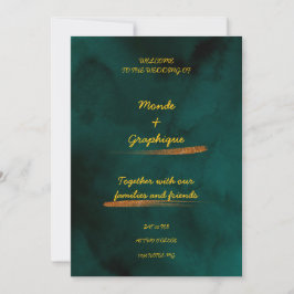 Arte de Convites de Casamento Verde