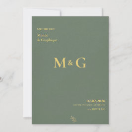 Arte de Convites de Casamento Verde