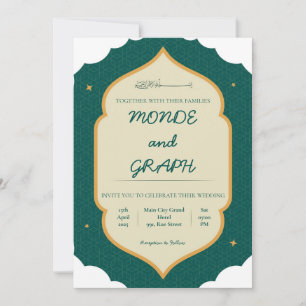 Arte de Convites para Casamento Islâmico