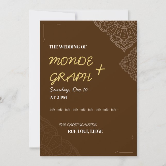 Arte de Convites para Casamento Islâmico (Frente)