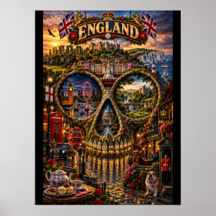 Arte de Crânio da Inglaterra Impressão   Estado de