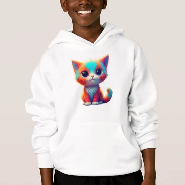 Arte de desenho animado de gatinho sentado com arc (Frente)