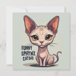 Arte de desenho animado de pai de gato Sphynx engr