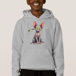 Arte de desenho animado espacial de gato Sphynx ju