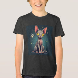 Arte de desenho animado espacial de gato Sphynx ju