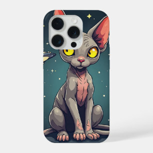 Arte de desenho animado espacial de gato Sphynx ju