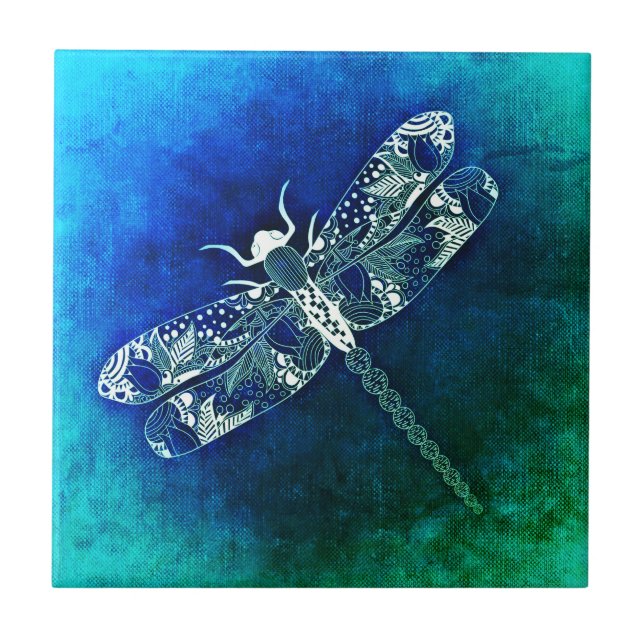 Arte De Desenho De Linha De Dragonfly Whimsical (Frente)