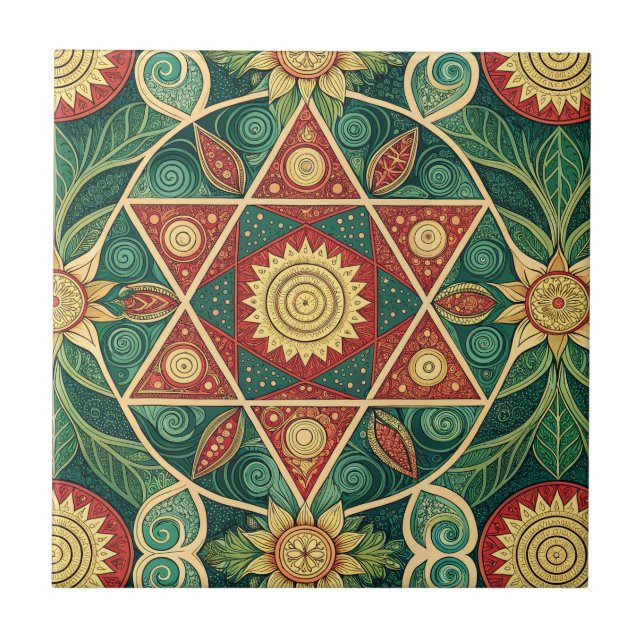 Arte de Design de Mandala Floral Geométrico Sagrad (Frente)