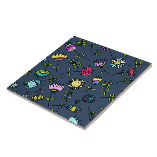 Arte de Design de Padrão Floral Caprichoso (Lateral)