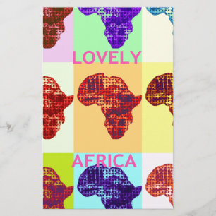 Arte de Design de Padrão Pop Mapa África Colorido