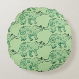 Arte de dinossauro Mandala Almofada redonda