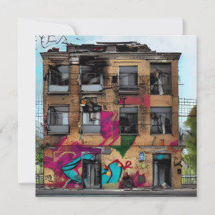 Arte de Edifício Abstrato AI Abandonada