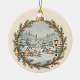 Arte de enfeite de Natal da Igreja da Aldeia Nevad