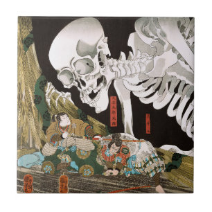 Arte de Esqueleto Espetacular Ukiyo-e Vintage Kuni
