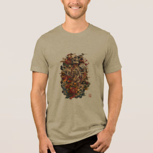 Arte de Esqueleto Japonês Caveira Floral Gótica