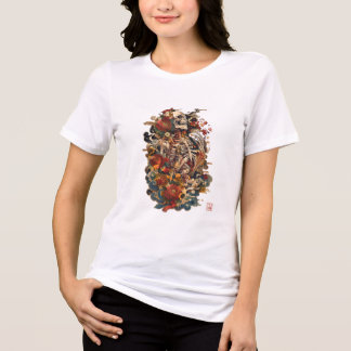 Arte de Esqueleto Japonês | Caveira Floral Gótica