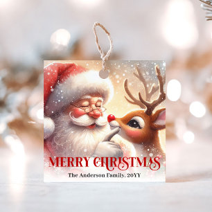 Arte de etiqueta de presente de Natal do Papai Noe